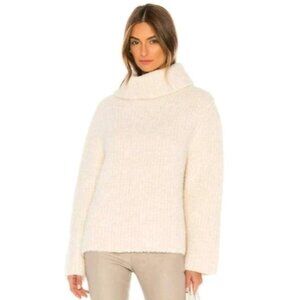 EUC Theory Fold Over Neck Grey Boucle Oversized Sweater Sz M Minimalist